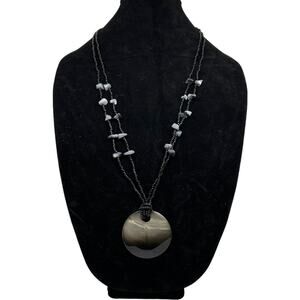 Beaded Shell Necklace 30" Long